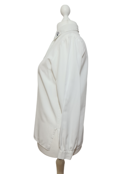 Chemise blanche broderies col et buste des années 80 Aucun fournisseur