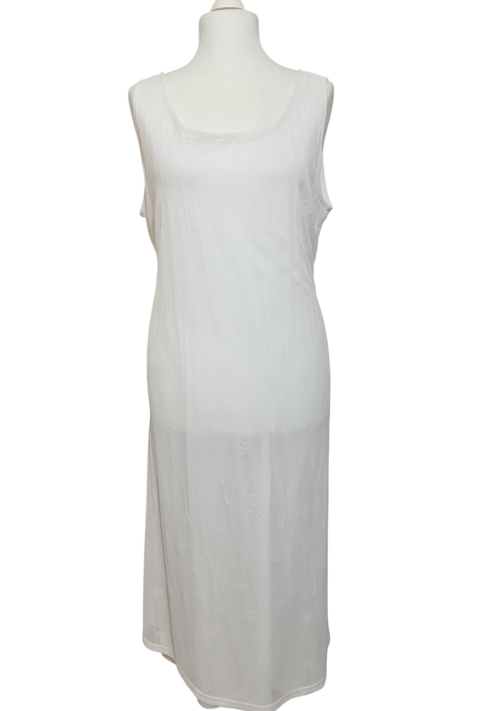 Robe blanche longue After Paris minimaliste chic made in France années 90-2000 EMMAUS
