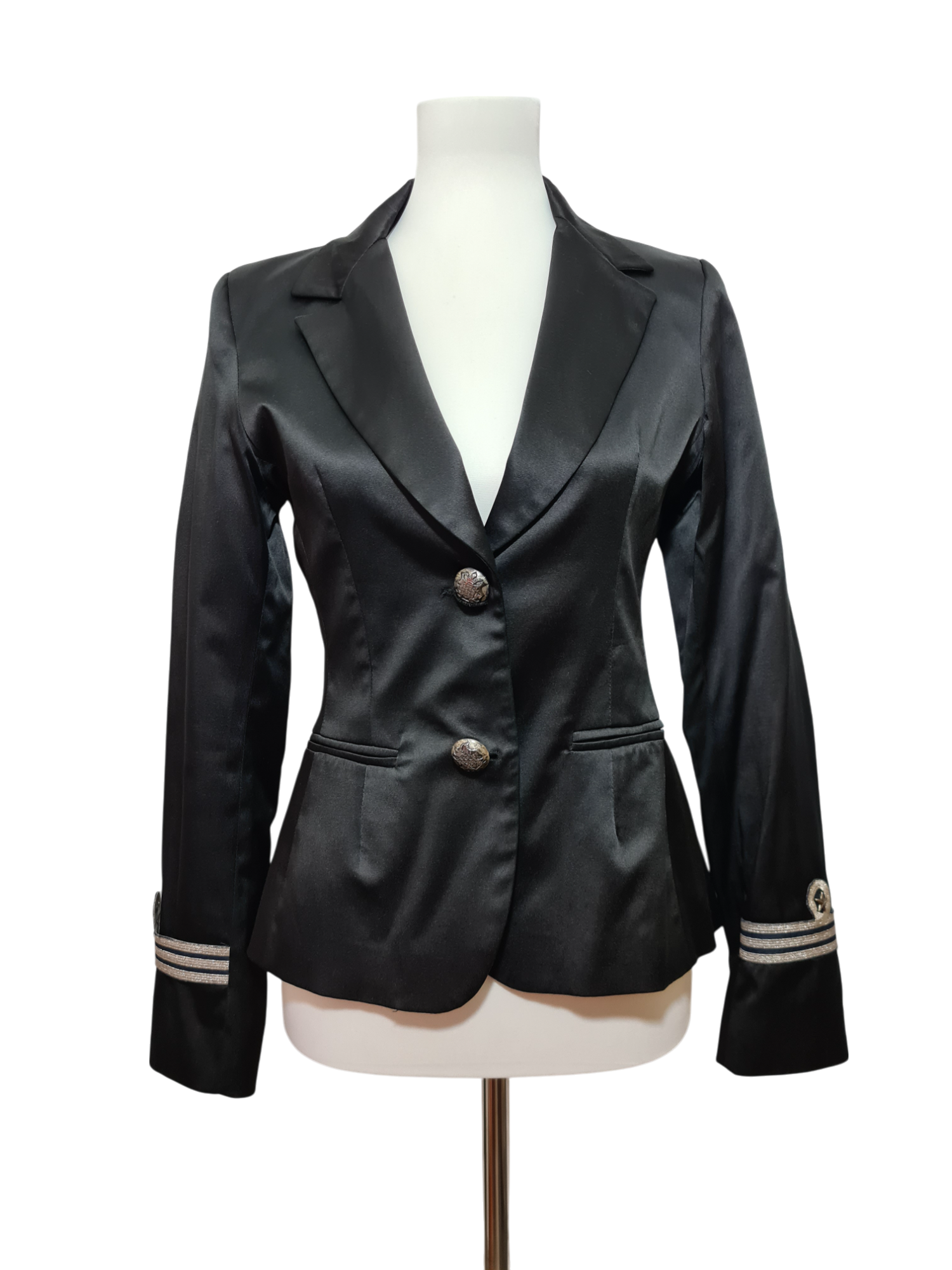 Blazer noir satiné Maxime Paris femme soirée chic made in France des années 2000 ZXSBN6DD3VZBGSY