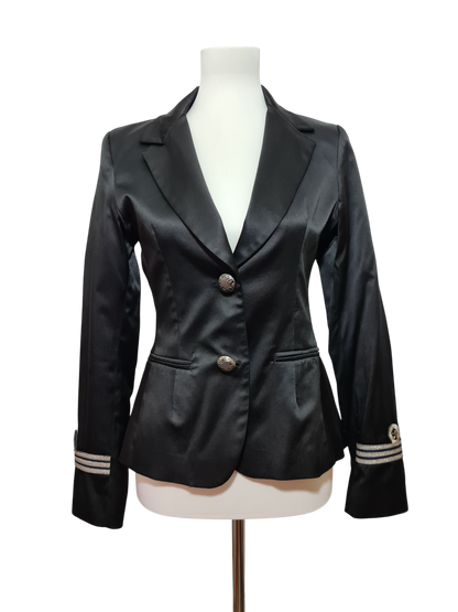 Blazer noir satiné Maxime Paris femme soirée chic made in France des années 2000 ZXSBN6DD3VZBGSY