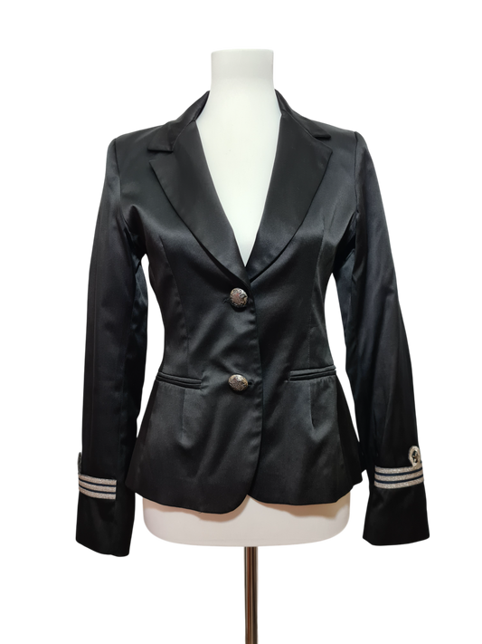 Blazer noir satiné Maxime Paris femme soirée chic made in France des années 2000 ZXSBN6DD3VZBGSY
