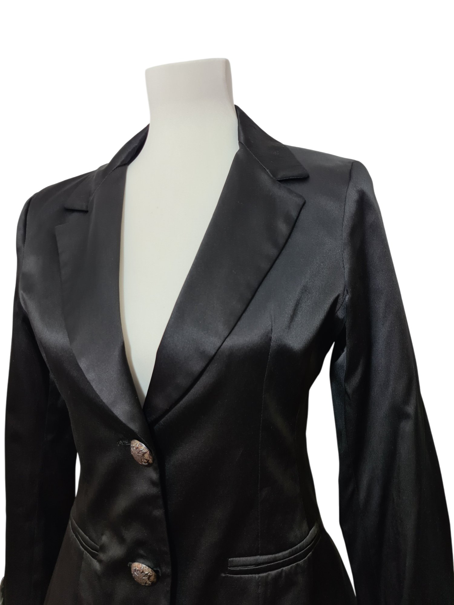 Blazer noir satiné Maxime Paris femme soirée chic made in France des années 2000 ZXSBN6DD3VZBGSY