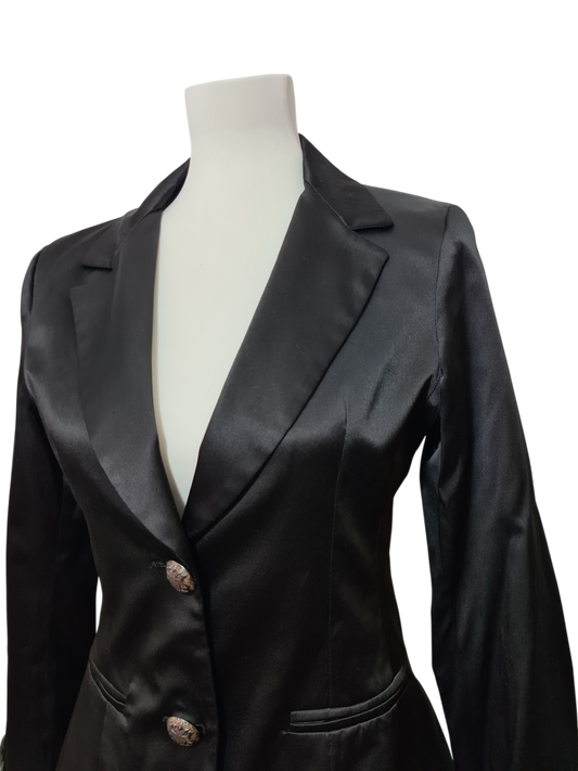 Blazer noir satiné Maxime Paris femme soirée chic made in France des années 2000 ZXSBN6DD3VZBGSY