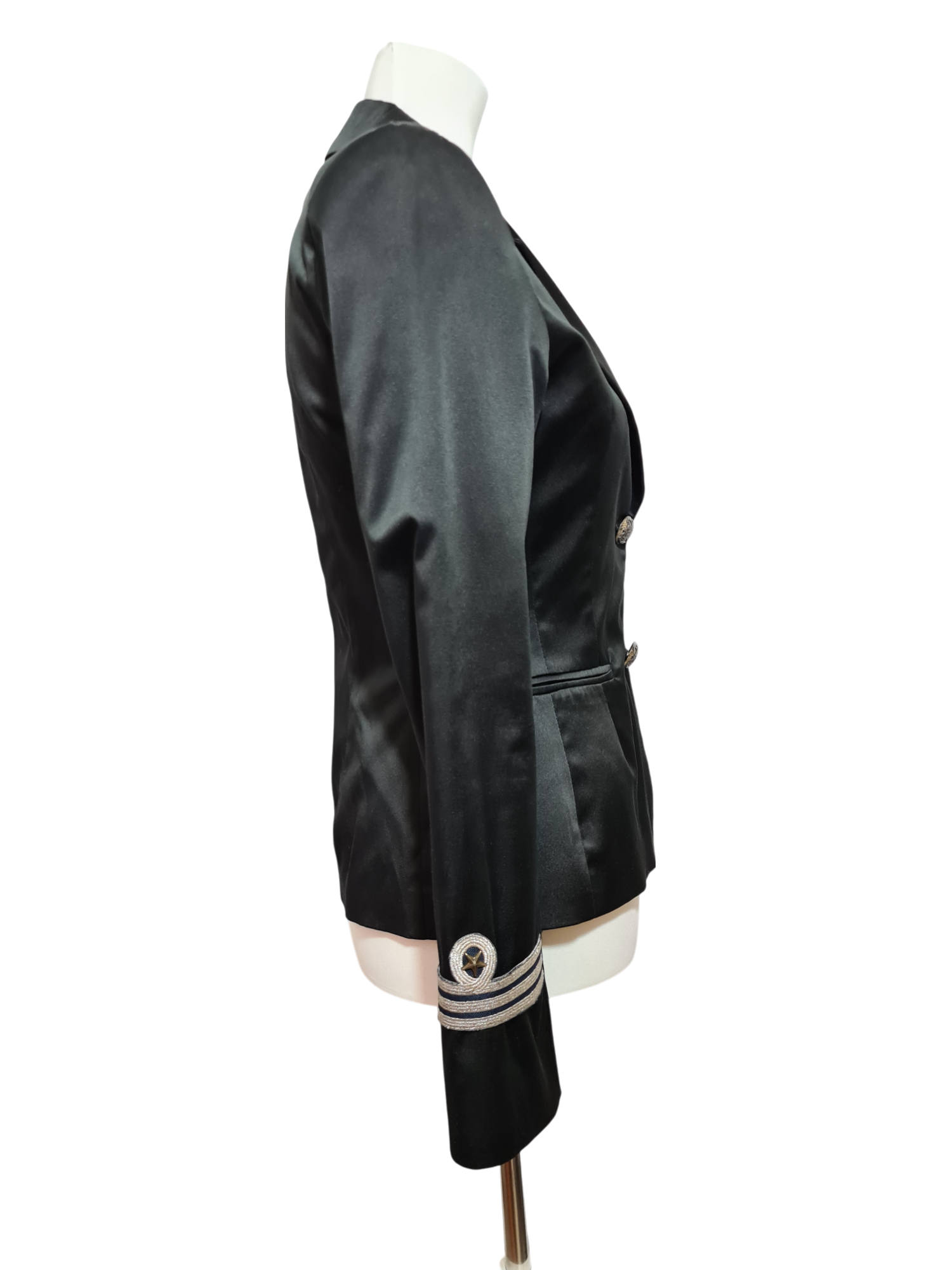 Blazer noir satiné Maxime Paris femme soirée chic made in France des années 2000 ZXSBN6DD3VZBGSY