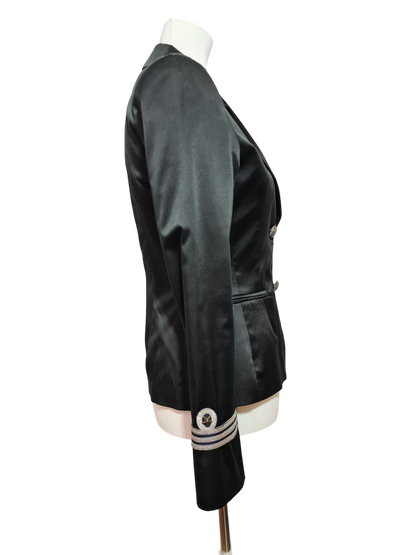 Blazer noir satiné Maxime Paris femme soirée chic made in France des années 2000 ZXSBN6DD3VZBGSY
