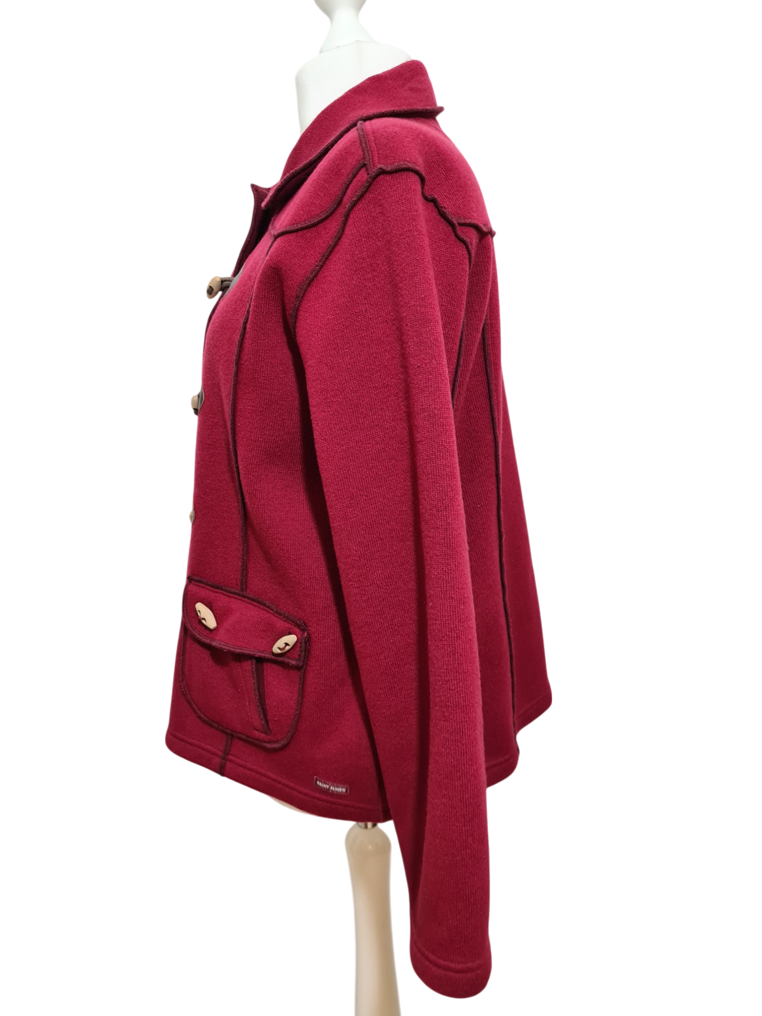 Duffle-coat bordeaux Saint James femme laine vintage chic chaud des années 90-2000 Brocante