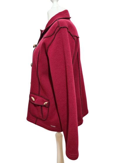 Duffle-coat bordeaux Saint James femme laine vintage chic chaud des années 90-2000 Brocante
