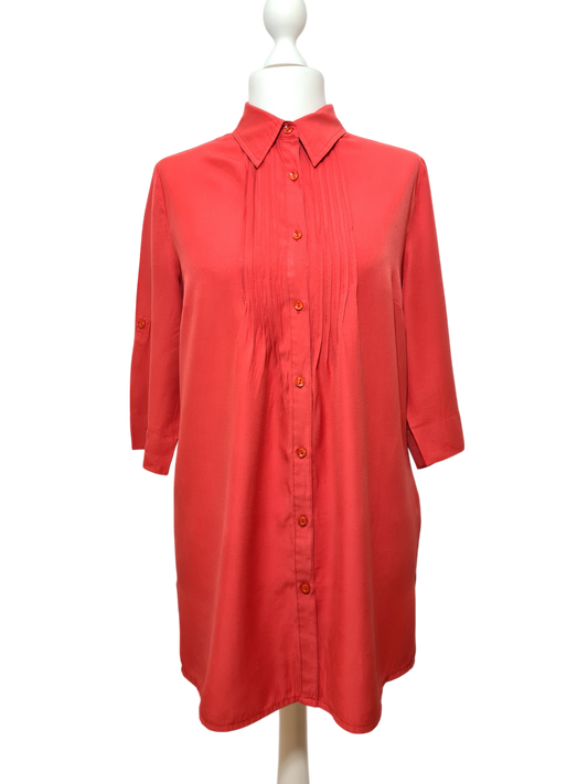 Chemise longue corail Ambria femme fluide chic vintage 2000 Aucun fournisseur