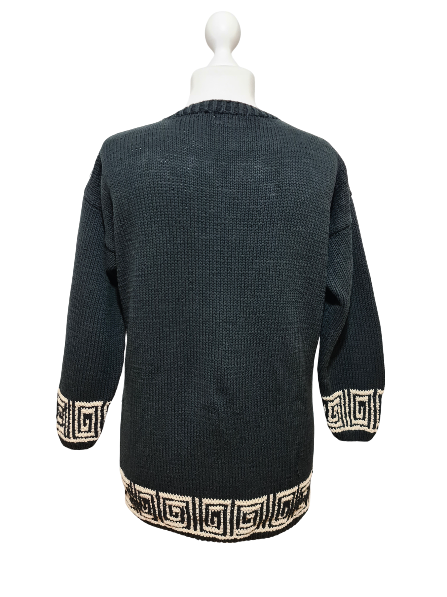 Pull long fleuri Tara vintage 80s coton oversize femme Brocante