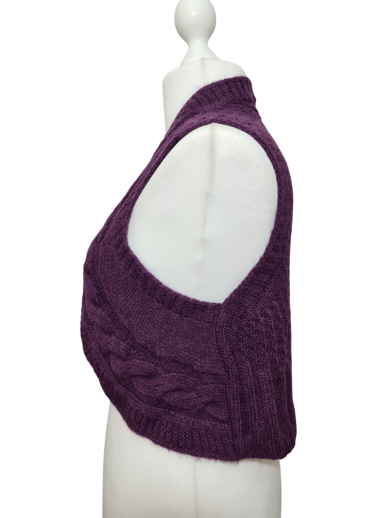 Boléro violet Caroll femme laine alpaga fabriqué Italie chic des années 90-2000 Brocante