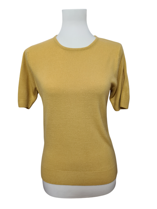 Twin-set jaune vintage femme cardigan & pull rétro 90s Brocante