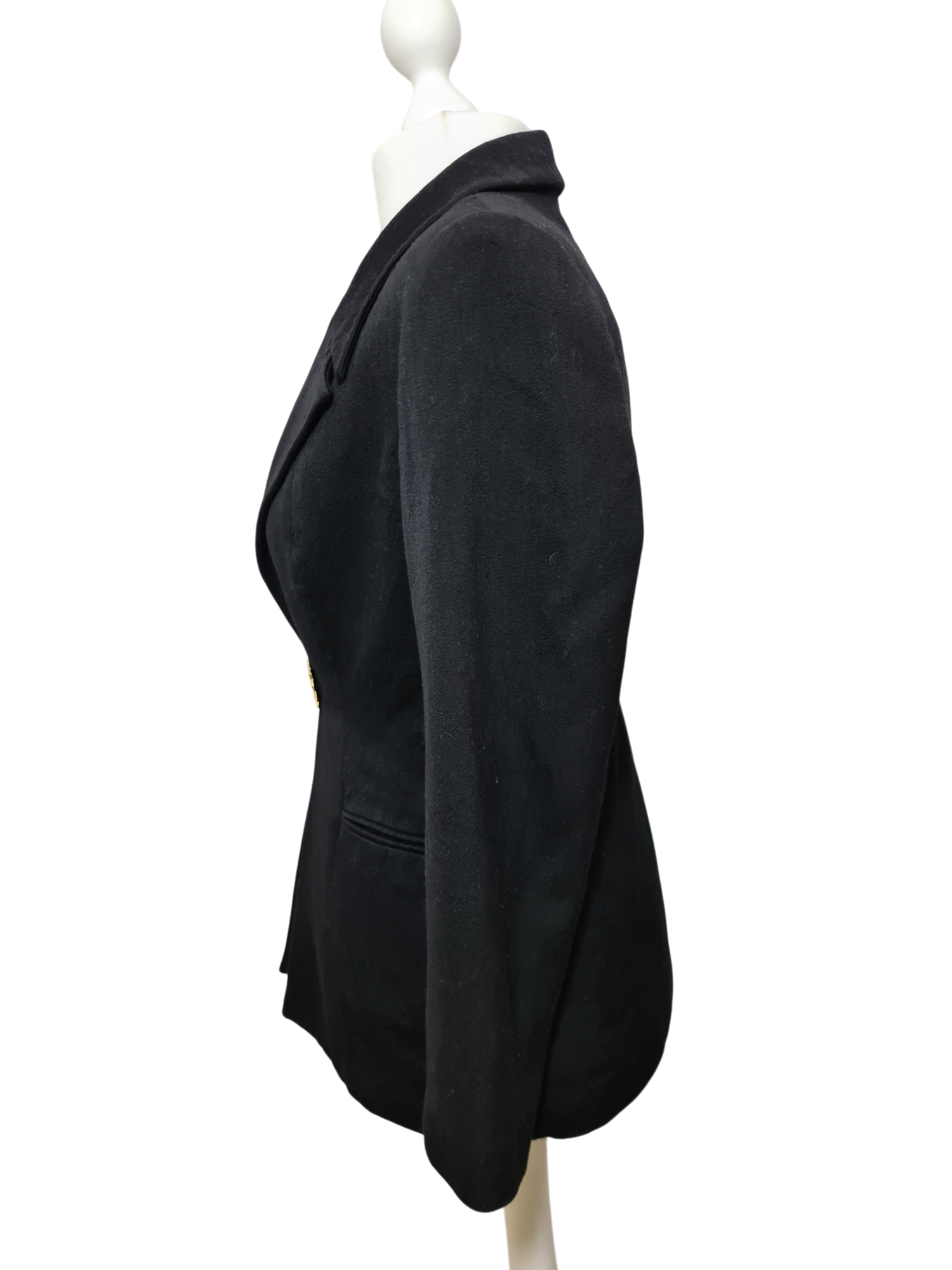 Veste noire vintage 80s Pauline Paris cintrée made in France Brocante