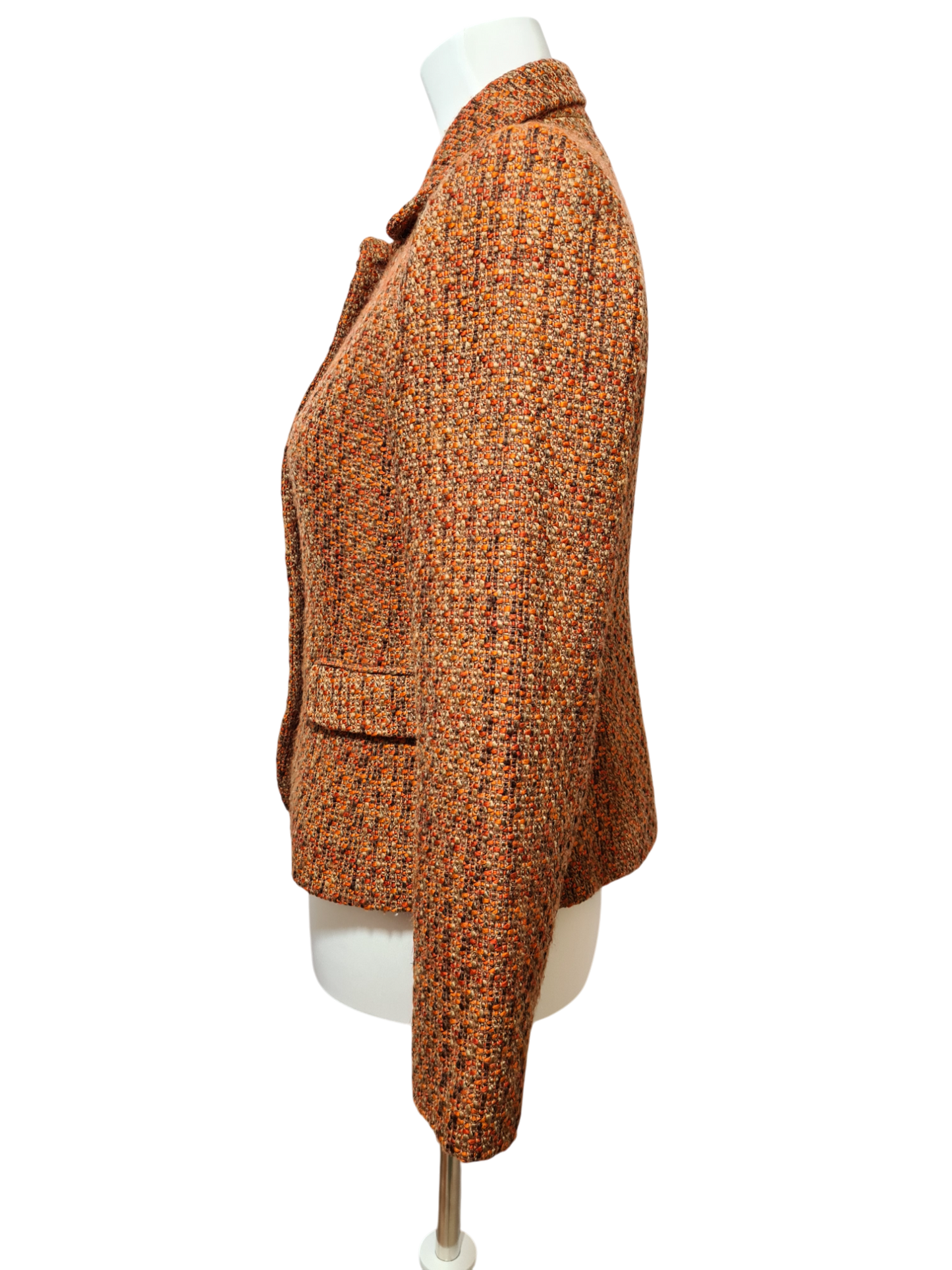 Veste tweed vintage Arlice Paris orange made in France Brocante