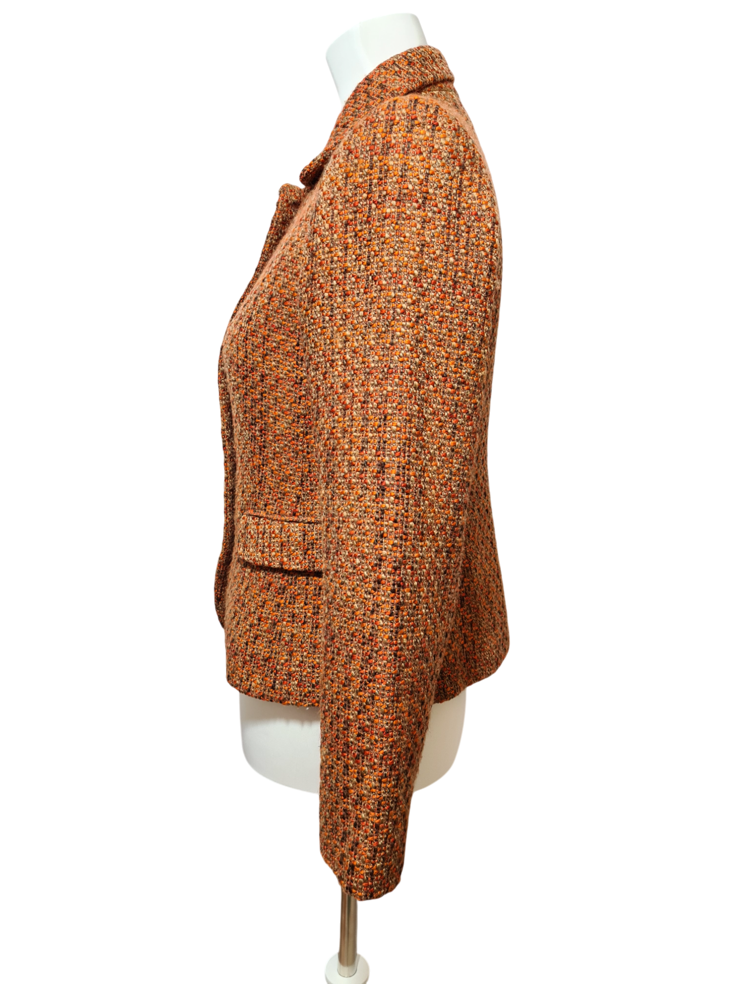 Veste tweed vintage Arlice Paris orange made in France Brocante