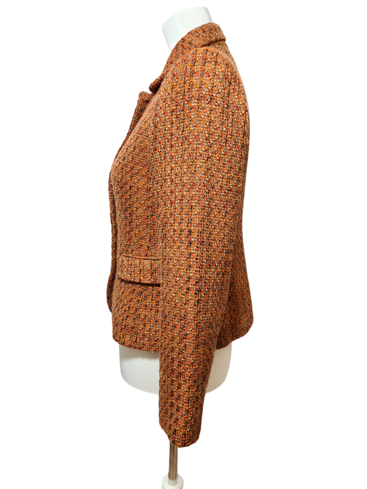 Veste tweed vintage Arlice Paris orange made in France Brocante