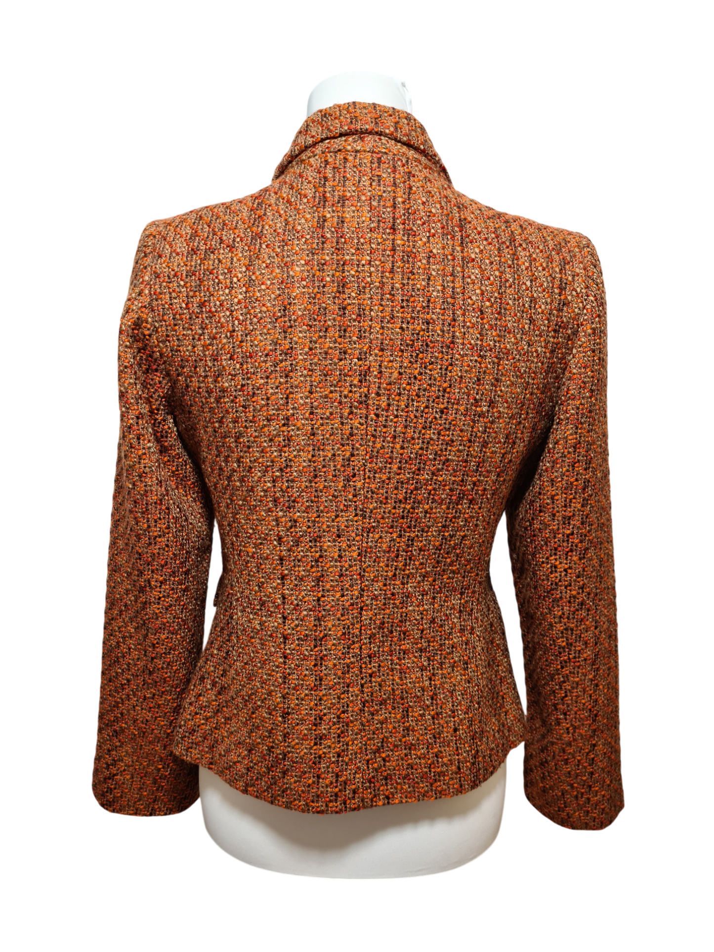 Veste tweed vintage Arlice Paris orange made in France Brocante