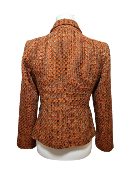 Veste tweed vintage Arlice Paris orange made in France Brocante