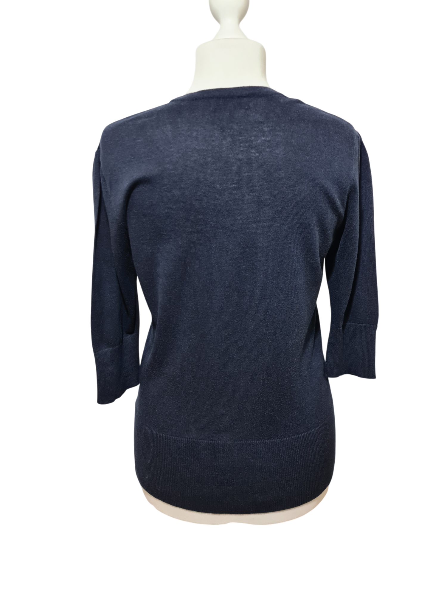 Cardigan bleu marine coton Pablo Gérard Darel sequins des années 2000 EMMAUS