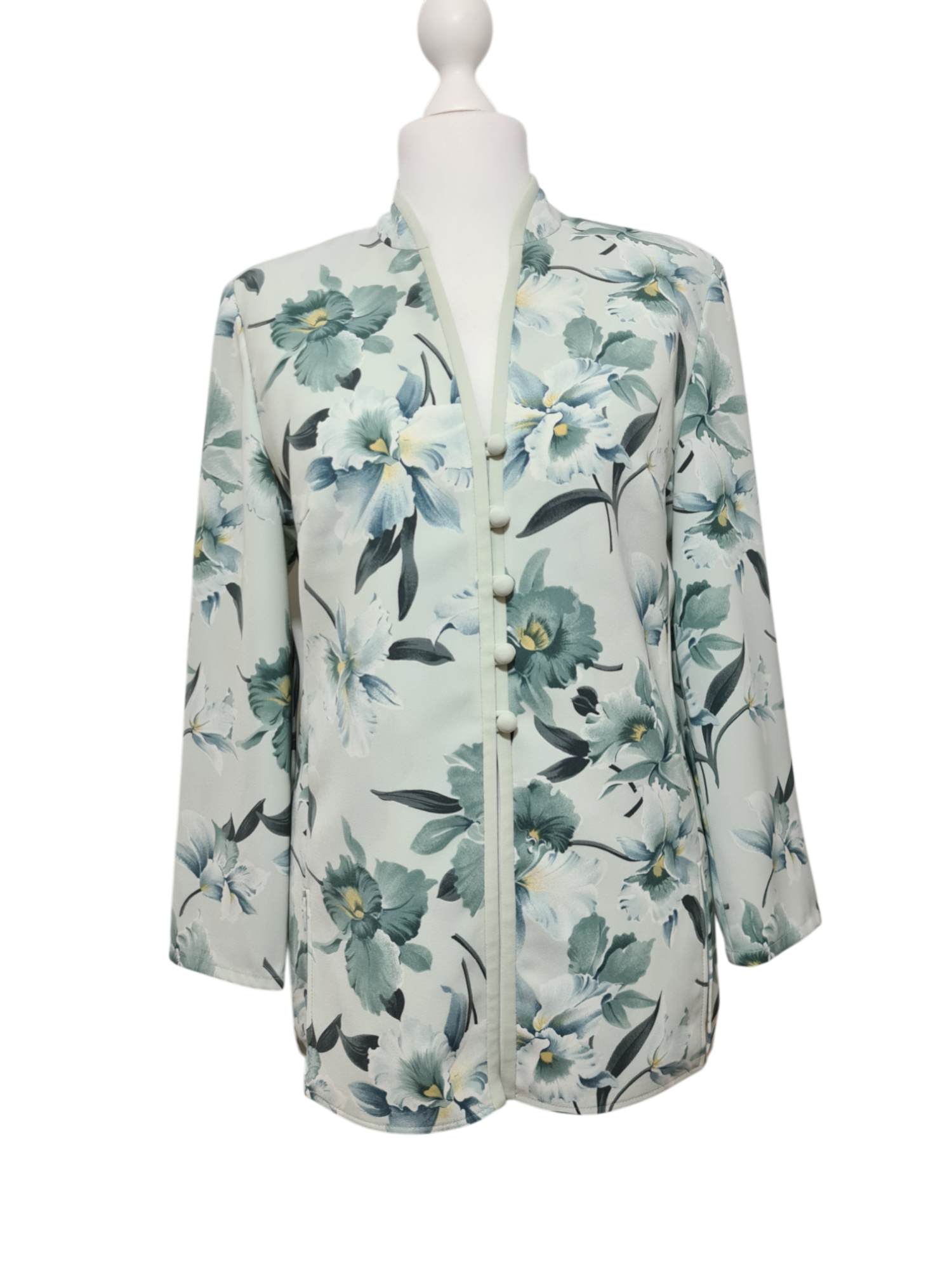 Veste fleurie fluide style japonisant Weill Paris des années 2000 EMMAUS
