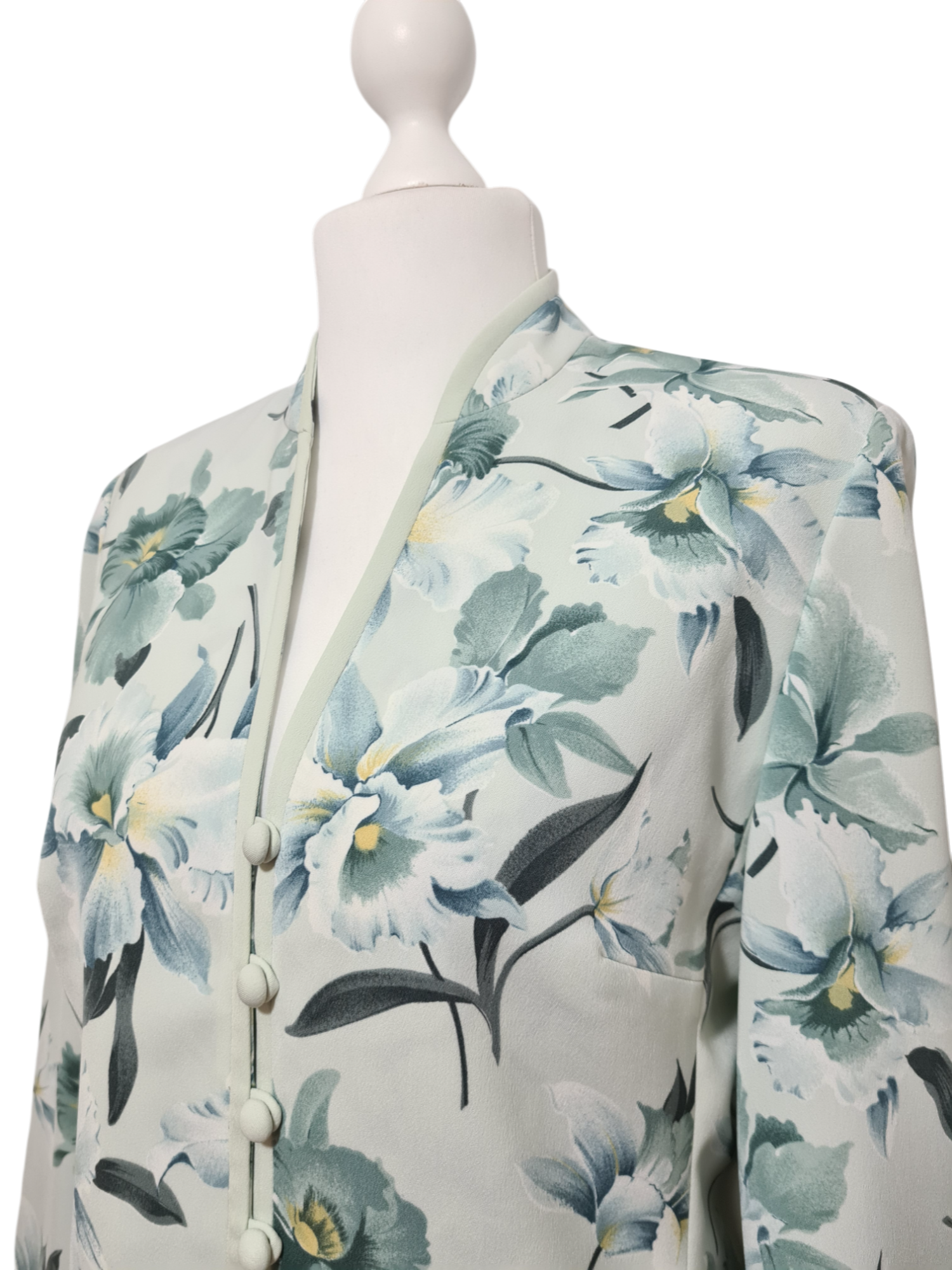 Veste fleurie fluide style japonisant Weill Paris des années 2000 EMMAUS
