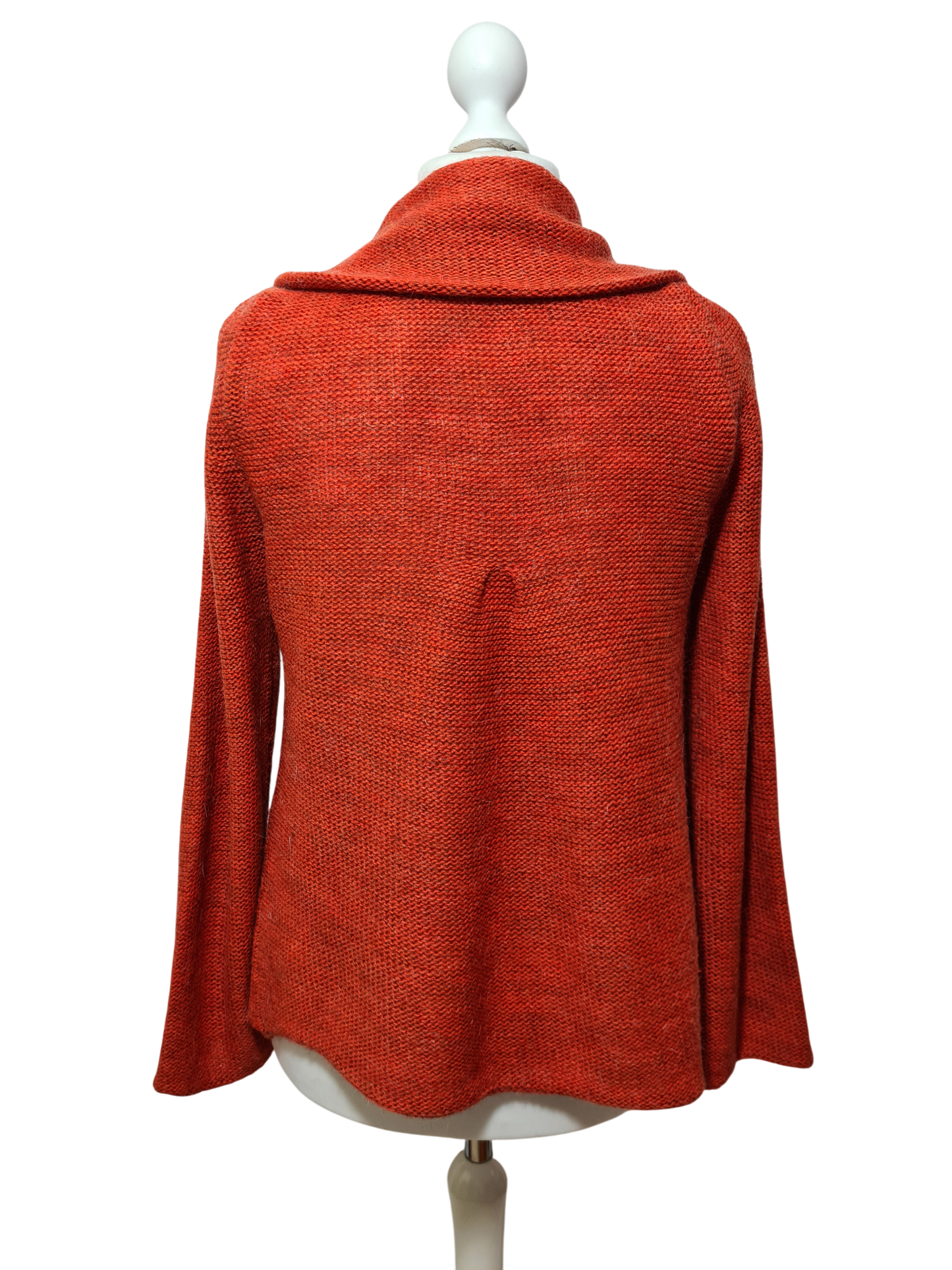 Pull vintage italien femme L orange mohair laine boutons haut 80s 90s