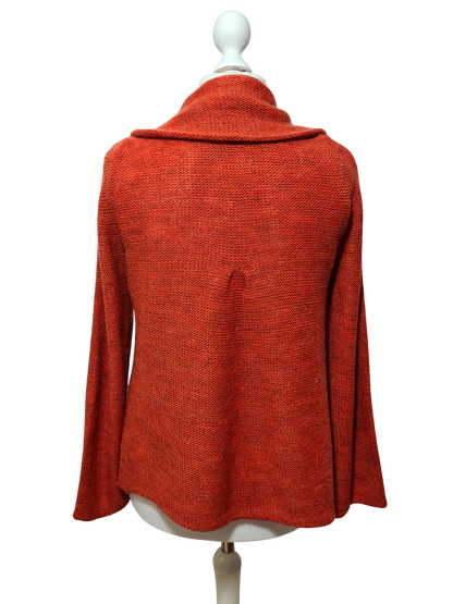 Pull vintage italien femme L orange mohair laine boutons haut 80s 90s