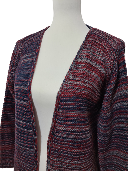 Gilet long femme Mamouchka taille M fabriqué en France maille multicolore hiver