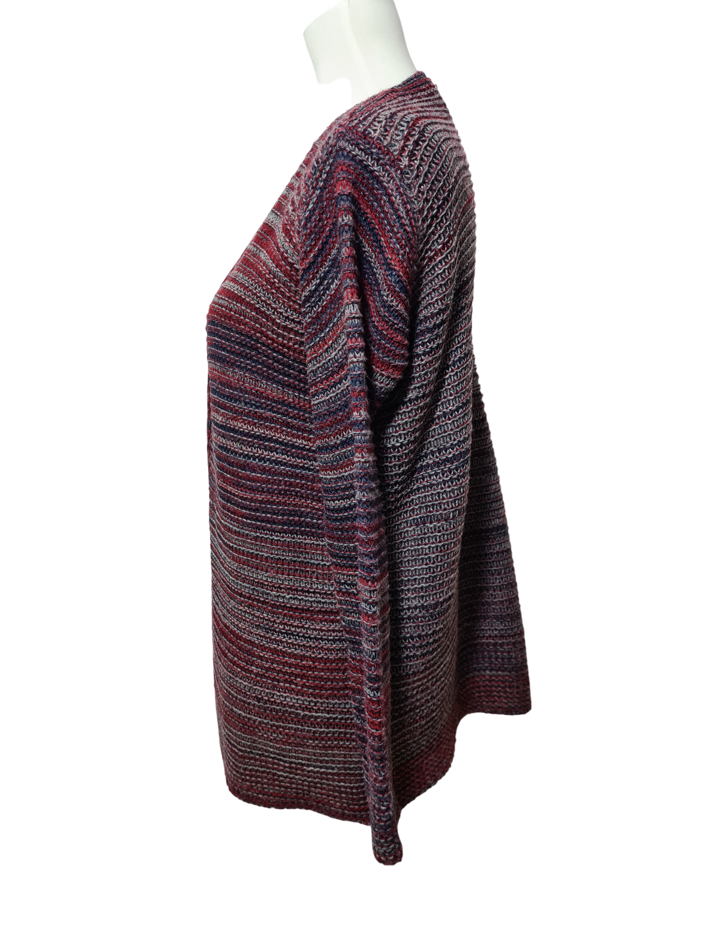 Gilet long femme Mamouchka taille M fabriqué en France maille multicolore hiver