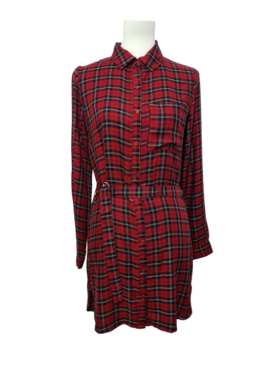 Chemise longue femme Jennyfer carreaux rouge noir taille S