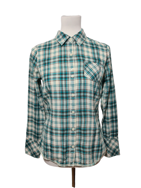 Chemise femme Tommy Hilfiger Denim carreaux vert coton Marché de Montreuil