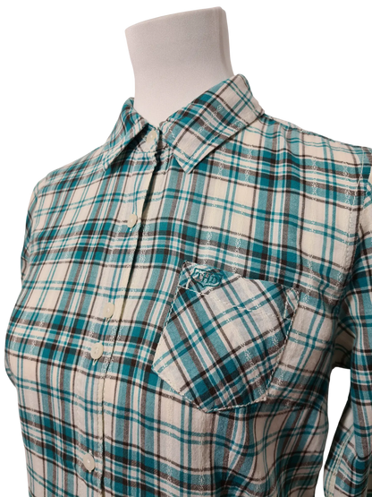 Chemise femme Tommy Hilfiger Denim carreaux vert coton Marché de Montreuil