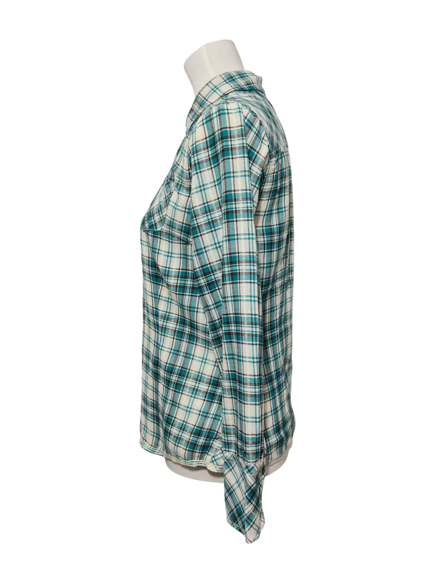 Chemise femme Tommy Hilfiger Denim carreaux vert coton Marché de Montreuil