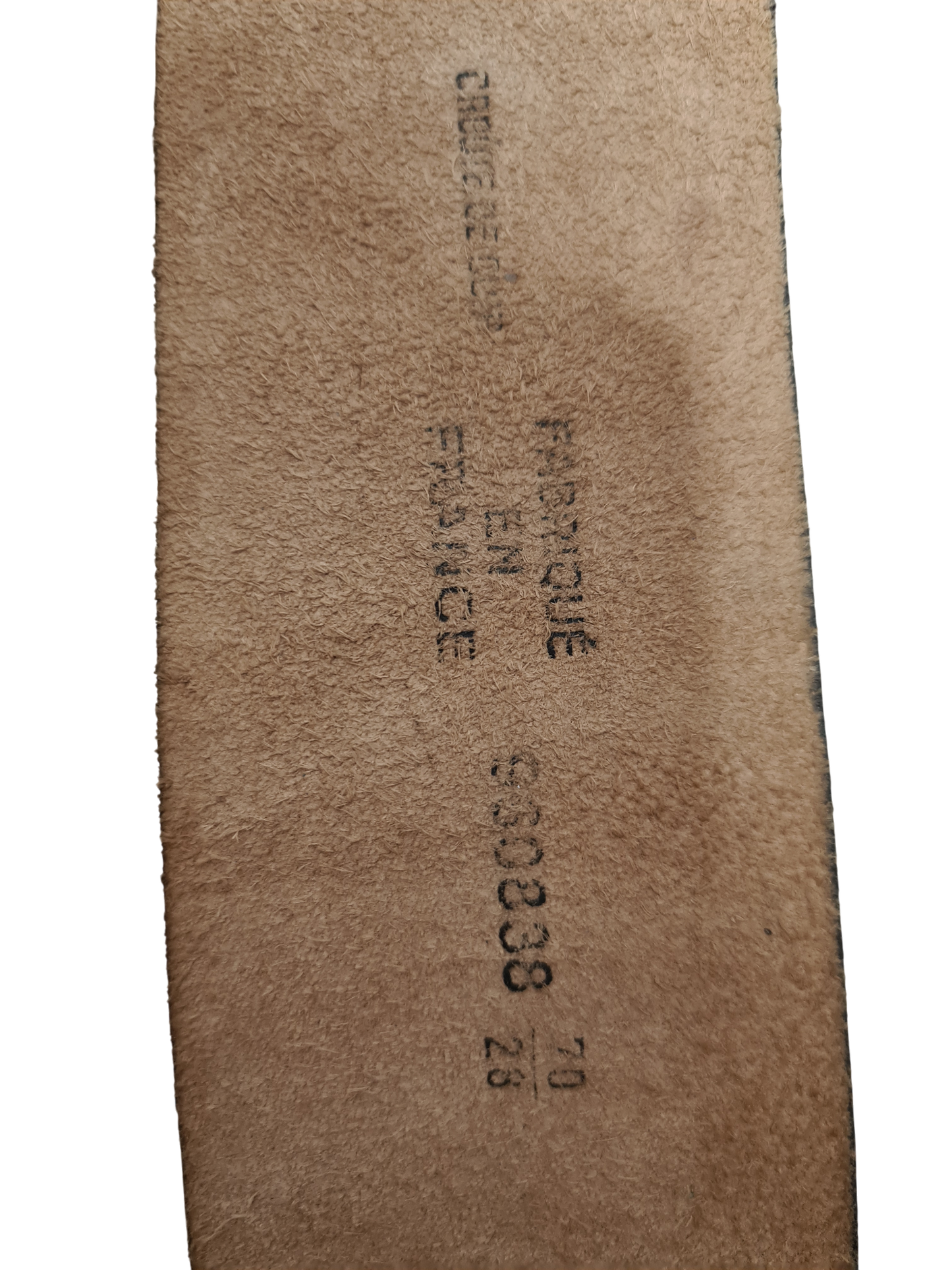 Ceinture vintage femme bleue cuir Made in France T.70