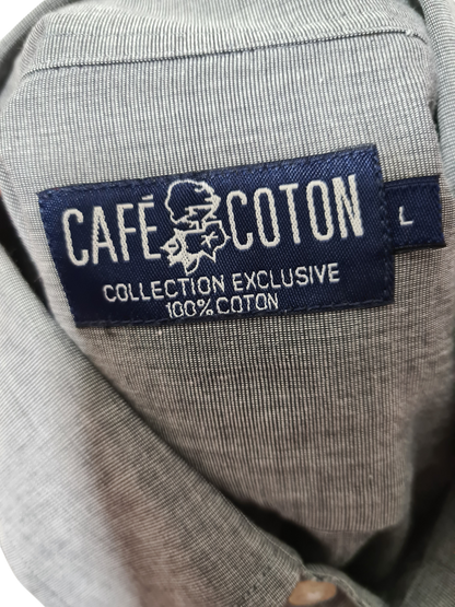 Chemise homme Café Coton grise 100% coton taille L