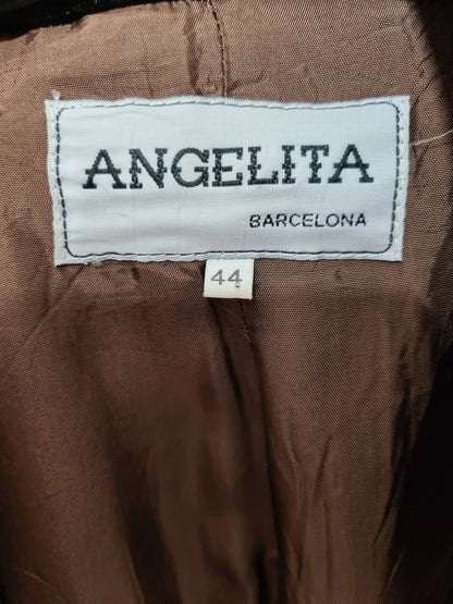Veste femme vintage Angelita Barcelona laine col velours T.40