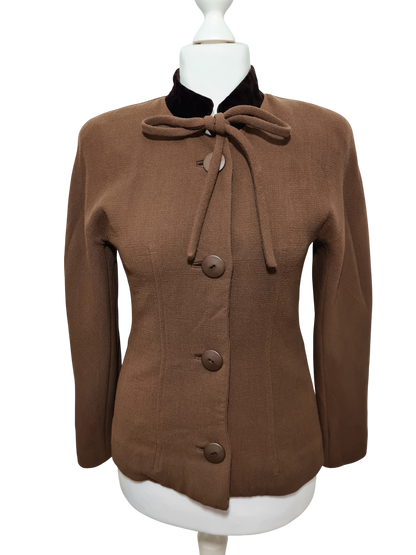 Veste femme vintage Angelita Barcelona laine col velours T.40