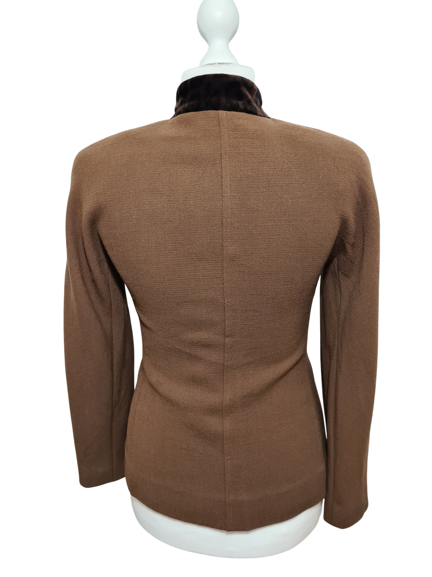 Veste femme vintage Angelita Barcelona laine col velours T.40