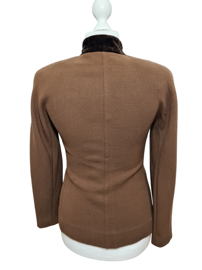 Veste femme vintage Angelita Barcelona laine col velours T.40