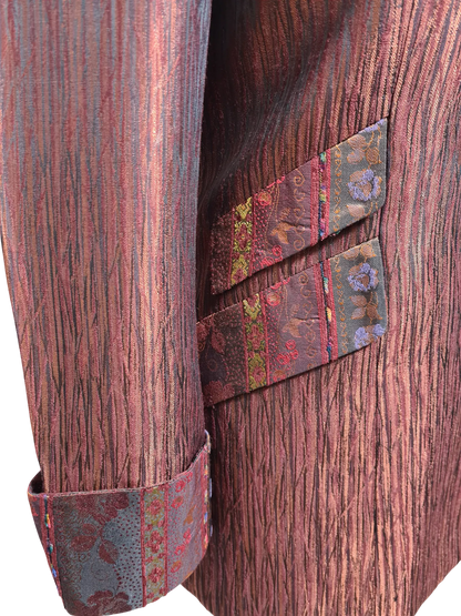 Veste longue Un Jour Ailleurs Paris T.40 marron brocard vintage chic