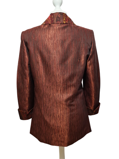 Veste longue Un Jour Ailleurs Paris T.40 marron brocard vintage chic