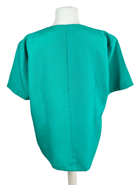 Veste vintage verte grande taille 50/52 fait main boutons dorés