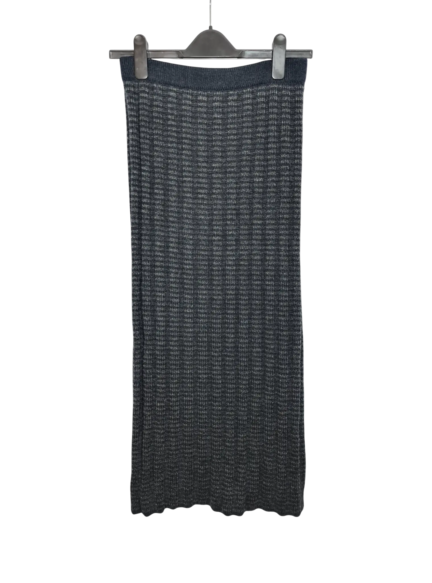 Jupe droite tricotée Bergère de France T.38 laine made in France vintage 80s EMMAUS