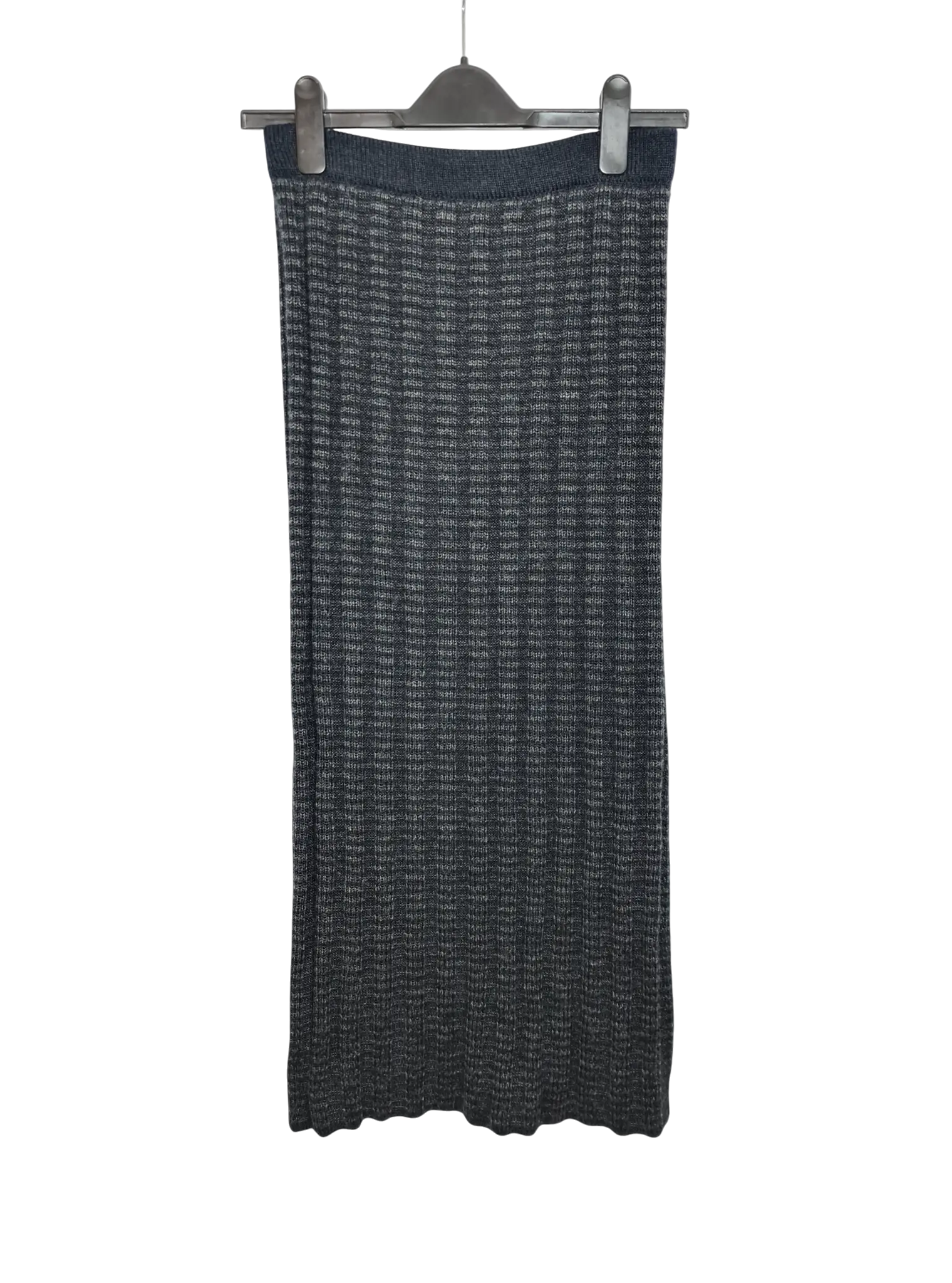 Jupe droite tricotée Bergère de France T.38 laine made in France vintage 80s EMMAUS