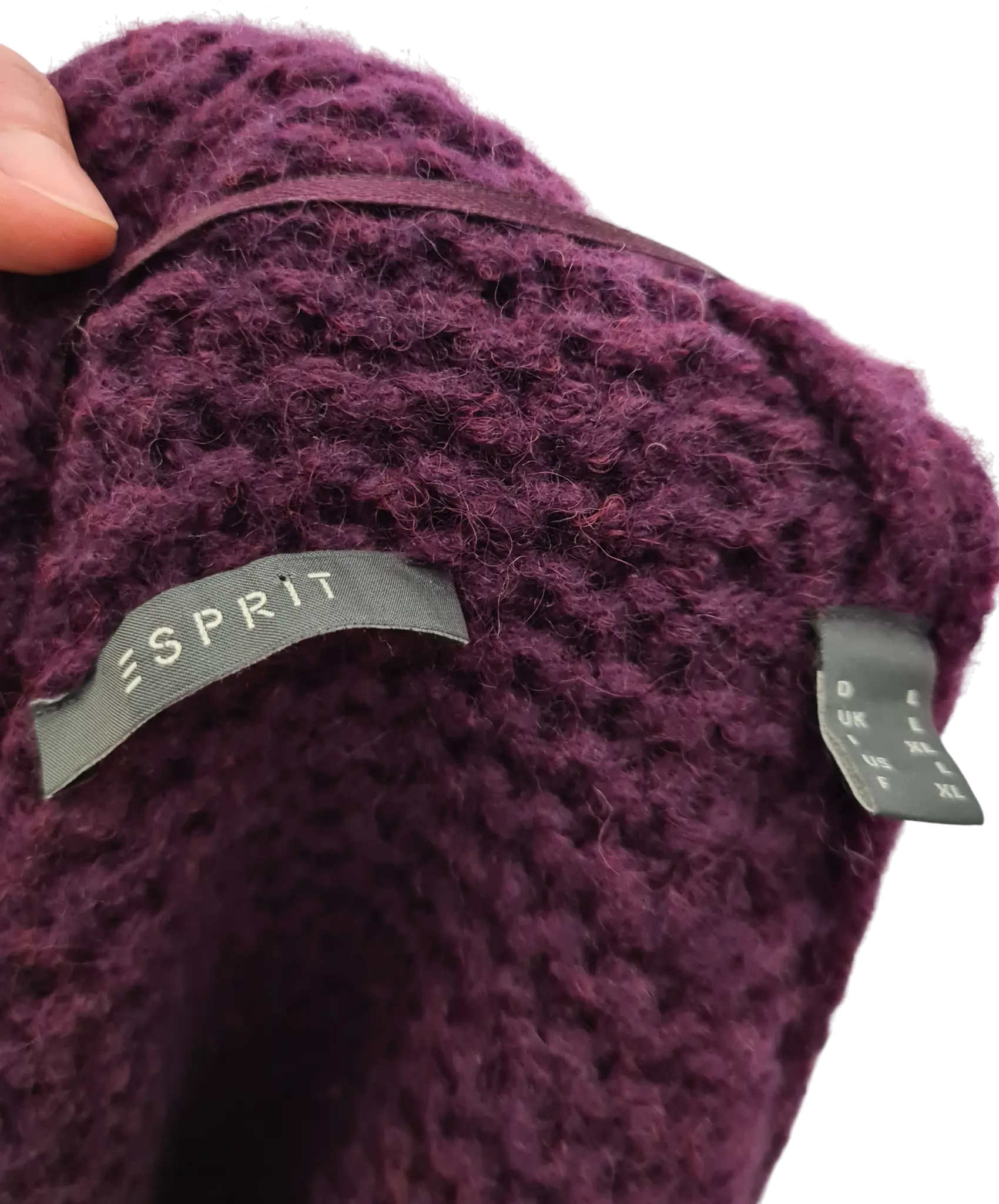 Manteau femme Esprit violet laine mohair taille L EMMAUS