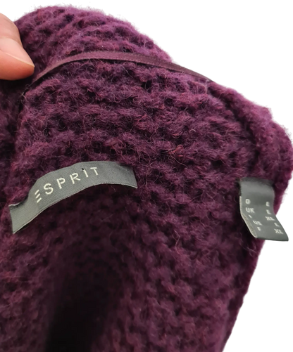 Manteau femme Esprit violet laine mohair taille L EMMAUS