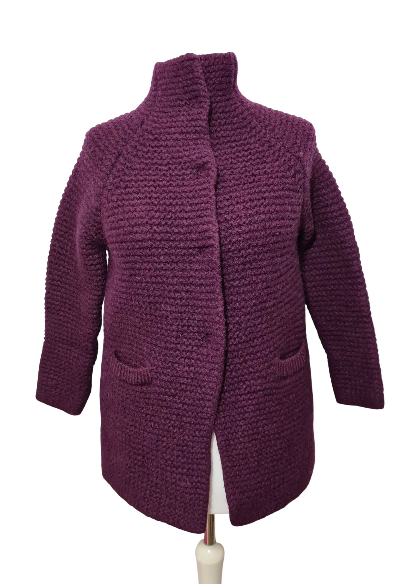 Manteau femme Esprit violet laine mohair taille L EMMAUS