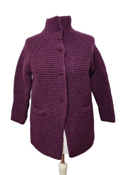 Manteau femme Esprit violet laine mohair taille L EMMAUS