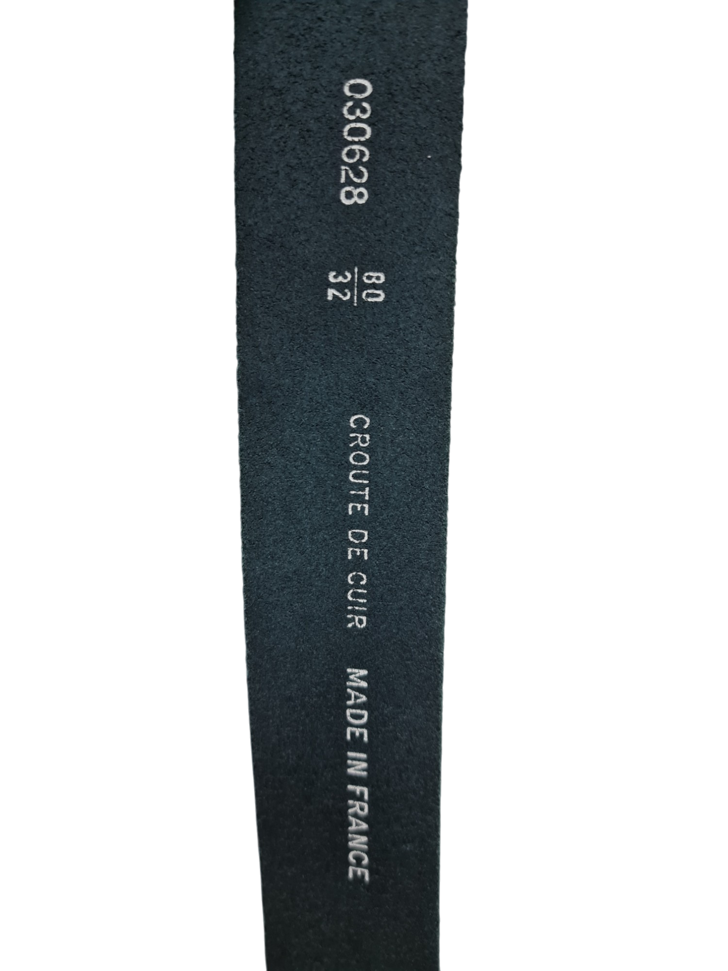 Ceinture bleue marine en croûte de cuir des années 80-90 - FRIPEO
