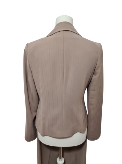 Tailleur veste et pantalon fluide taupe rosé des années 90-2000 EMMAUS