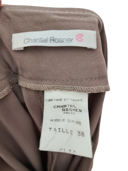 Tailleur veste et pantalon fluide taupe rosé des années 90-2000 EMMAUS